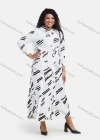 Wholesale Women's Abstract Print Button Down Flared Hem Maxi Casual Shirt Dress With Belt - Liuhuamall