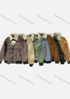 Wholesale Men's Suede Long Sleeve Detachable Fuzzy Collar Bomber Jackets 2993# - Liuhuamall