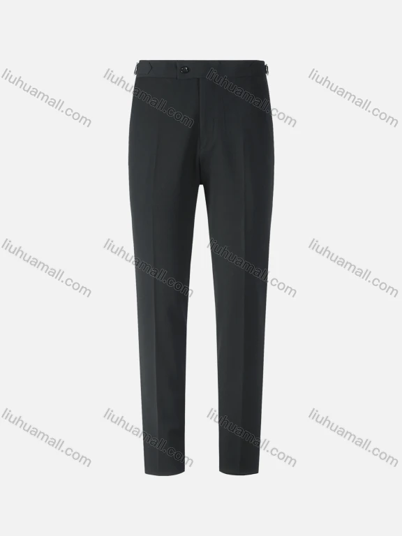 Wholesale Men's Fashion Plain Patch Pocket Striped Tape Button Closure Slim Fit Suit Pants B913#