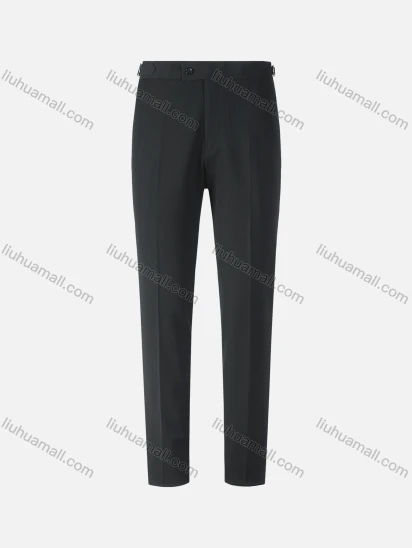 Wholesale Men's Fashion Plain Patch Pocket Striped Tape Button Closure Slim Fit Suit Pants B913#