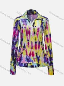 Wholesale Women's Milk Silk Collar Quarter Zip Long Sleeve Pocket Casual Jacket, LIUHUA CLOTHING WHOLESALE