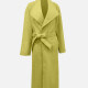 Women's Casual Plain Lapel Long Sleeve Tie Front Wrap Coat With Belt 3# Clothing Wholesale Market -LIUHUA