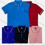 Wholesale Men's Casual Plain Short Sleeve Striped Trim Polo Shirts preview