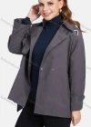 Wholesale Women's Casual Lapel Double Breasted Windbreaker Mid Length Trench Coat With Tie Belt - Liuhuamall