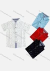 Wholesale Boy's Casual Allover Print Short Sleeve Shirt - Liuhuamall