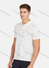 Wholesale Men's Casual Short Sleeve Allover Print Button Front Polo Shirts - Liuhuamall