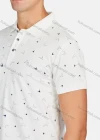Wholesale Men's Casual Short Sleeve Allover Print Button Front Polo Shirts - Liuhuamall