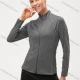 Wholesale Women's Plain Athletic Full Zipper Gym Dry Fit Long Sleeve Running Sport Jacket Gray Clothing Wholesale Market Liuhua