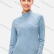 Wholesale Women's Plain Athletic Full Zipper Gym Dry Fit Long Sleeve Running Sport Jacket Light Blue Clothing Wholesale Market Liuhua