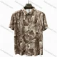 Wholesale In Stock Men's Slim Fit Short Sleeve Shirt - Abstract Earth - Tone Landscape Print Casual Button - Up Top Camel Clothing Wholesale Market Liuhua