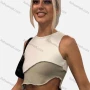 Wholesale Women's Casual Colorblock Layered Ruffle Trim Crop Tank Top Q21TP178# preview