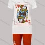Wholesale Women's Casual Short Sleeve Card Print Top & Shorts Sets preview