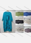 Wholesale Women's Elegant Crew Neck Allover Print Midi Dress & Cardigan Set - Liuhuamall