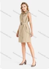 Wholesale Women's Casual Sleeveless Lapel Double Breasted Blazer Dress With Belt - Liuhuamall