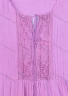 Wholesale Women's Casual Lace Up Crew Neck Blouse Trumpet Sleeve Cutout Plain Tunic 007# - Liuhuamall