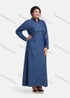 Wholesale Women's Plus Size Casual Layered Button Front Denim Maxi Dress - Liuhuamall