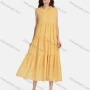 Wholesale Women's Casual Frill Neck Tiered Hem Midi Tank Dress 26252# preview