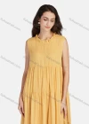 Wholesale Women's Casual Frill Neck Tiered Hem Midi Tank Dress 26252# - Liuhuamall