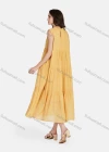 Wholesale Women's Casual Frill Neck Tiered Hem Midi Tank Dress 26252# - Liuhuamall