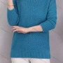 Wholesale Women's Casual Plain Mock Neck Long Sleeve Cable Knit Sweater #818 preview