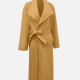 Women's Casual Plain Lapel Long Sleeve Tie Front Wrap Coat With Belt 4# Clothing Wholesale Market -LIUHUA