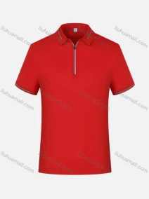 Wholesale Men's Casual Short Sleeve Half Zipper Contrast Polo Shirts, LIUHUA CLOTHING WHOLESALE