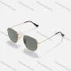 Wholesale Metal Square Frame Tortoiseshell Temple Solid Lenses Sunglasses Gold Clothing Wholesale Market Liuhua