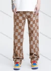 Wholesale Men's Casual Checkerboard Print Straight Leg Long Pants - Liuhuamall