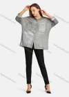 Wholesale Women's Casual Hooded Button Front Long Sleeve Pocket Letter&Abstract Print Plain Tunic - Liuhuamall
