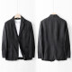 Men's Casual Lapel Linen Plain Ruched Single Breasted Patch Pockets Blazer NM050# Black Clothing Wholesale Market -LIUHUA