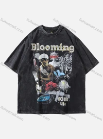 Wholesale Men's Fashion Hip Hop Oversized Crew Neck Short Sleeve Wash Distressed Graphic T-shirt 812#, LIUHUA CLOTHING WHOLESALE