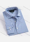Wholesale Men's Collared Long Sleeve Button Down Gingham Casual Shirt - Liuhuamall