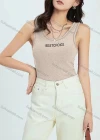 Wholesale Women's Casual Letter Print Scoop Neck Tank Top - Liuhuamall