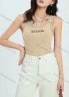 Wholesale Women's Casual Letter Print Scoop Neck Tank Top - Liuhuamall