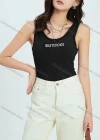 Wholesale Women's Casual Letter Print Scoop Neck Tank Top - Liuhuamall