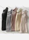 Wholesale Women's Casual Letter Print Scoop Neck Tank Top - Liuhuamall