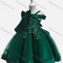 Wholesale Girls Lovely Sleeveless Appliques Lace Bow Knot Tiered Dress preview