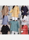 Wholesale Women's Casual Collared 3/4 Sleeve Allover Print Shirt 2313# - Liuhuamall