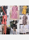 Wholesale Women's Casual Collared Pocket Long Sleeve Allover Print Shirt Dress 8819# - Liuhuamall
