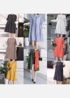 Wholesale Women's Casual Crew Neck Long Sleeve Striped Shirt Dress 8892# - Liuhuamall