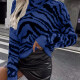 Women's Mock Neck Zebra Print Pullover Sweater A720 Clothing Wholesale Market -LIUHUA