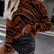 Women's Mock Neck Zebra Print Pullover Sweater A727 Clothing Wholesale Market -LIUHUA