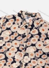 Wholesale Women's Vintage Short Sleeve Daisy Pattern Button Down Shirt 23036# - Liuhuamall