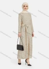Wholesale Women's Casual Polka Dot Long Sleeve Ruffle Hem Maxi Dress With Belt 1344# - Liuhuamall