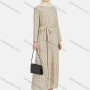 Wholesale Women's Casual Polka Dot Long Sleeve Ruffle Hem Maxi Dress With Belt 1344# preview