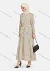Wholesale Women's Casual Polka Dot Long Sleeve Ruffle Hem Maxi Dress With Belt 1344# - Liuhuamall