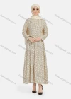 Wholesale Women's Casual Polka Dot Long Sleeve Ruffle Hem Maxi Dress With Belt 1344# - Liuhuamall