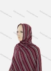 Wholesale Women's Autumn Red Striped Hijab Scarf - Liuhuamall