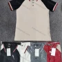 Wholesale Men's Casual 100%Cotton Collared Raglan Sleeve Colorblock Polo Shirt preview