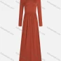 Wholesale Women's Casual Plain 100%Cotton Crew Neck Long Sleeve Slim Fit Maxi Tee Dress 1000# preview